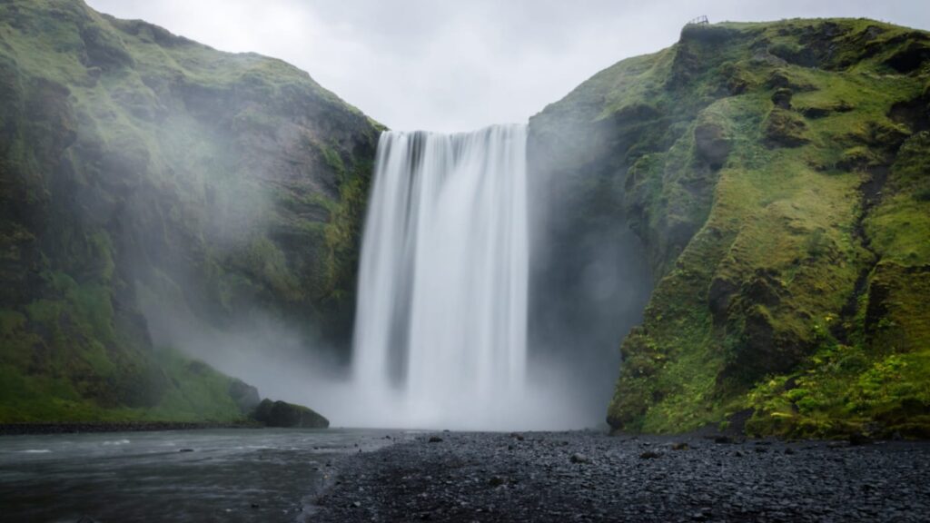 A waterfall in Iceland